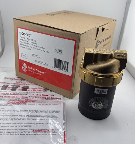 BELL & GOSSETT XYLEM ECOCIRC E3-4 BSXRZ 1/2" SWEAT CONNECTION PUMP LHB08100102