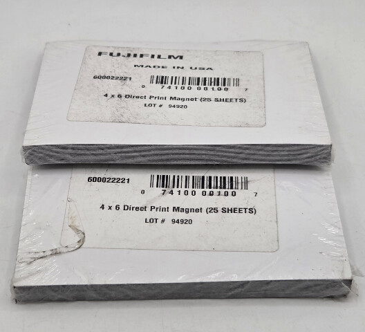 QTY 2 FUJIFILM 600022221 4"X6" DIRECT PRINT MAGNET 25 SHEETS