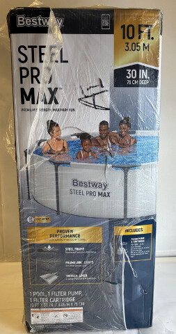 BESTWAY STEEL PRO MAX 56407E 10'X30" ROUND ABOVE GROUND SWIMMING POOL