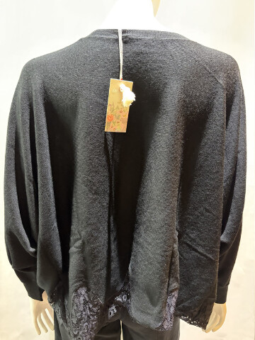 JOHNNY WAS WOMEN'S LACE OVERSIZED PULLOVER PENELLOPE M65525 SZ S-M MSRP:$428