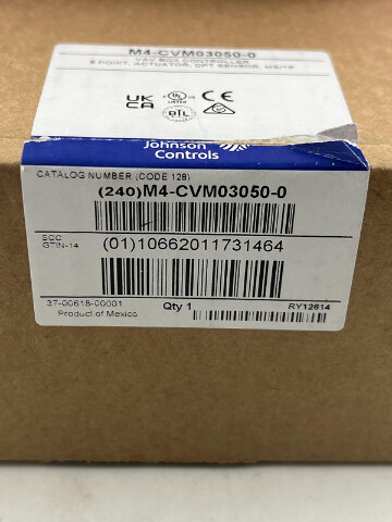 JOHNSON CONTROLS M4-CVM03050-0 24VAC VAV BOX CONTROLLER 8 POINT ACTUATOR DPT SENSOR