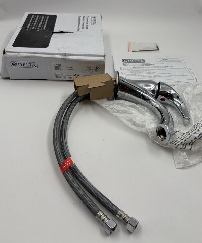 DELTA 22C601 COMMERCIA SINGLE HOLD SINGLE HANDLE BATHROOM FAUCET CHROME