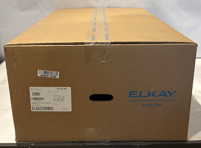 ELKAY QUARTZ CLASSIC 33" OFFSET DOUBLE BOWL SINK ELGU250RBK0 BLACK