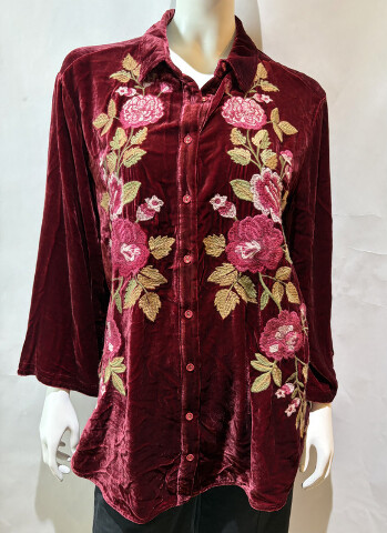 JOHNNY WAS WOMENS KIMONO SLEEVE SHIRT MEHDI CLR CRAN RUB J17225 SZ L LARGE $350
