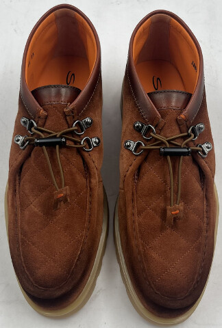 SANTONI GREGORY-QUSM73 MENS US9 UK8 CHUKKA BROWN SUEDE BOOTS  display picture 2