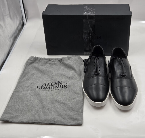 ALLEN EDMONDS PARK AVENUE MEN'S LEATHER OXFORD DRESS SNEAKER SZ 8.5 D BLACK