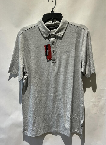 TRAVIS MATHEW MEN THE HEATER POLO GREY 1MW395 HEATHER MICROCHIP SZ MEDIUM M NWT