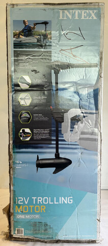 INTEX 68631E 12V 40LB THRUST ELECTRIC TROLLING MOTOR W/ MOUNT BRACKETS & CABLES