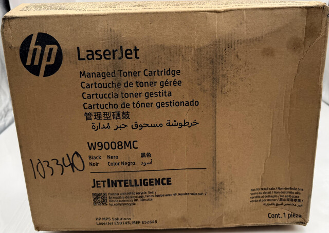 HP GENUINE W9008MC LASERJET BLACK MANAGED TONER CARTRIDGE FOR E50145 E52645