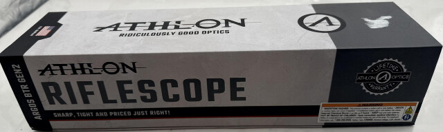 ATHLON OPTICS ARGOS BTR GEN2 214063 6-24X50MM APMR FFP IR MIL RETICLE RIFLESCOPE