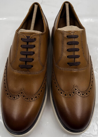 ALLEN EDMONDS CARSON WINGTIP 7915 MENS 10D HYBRID LACE-UP WALNUT LEATHER SHOES