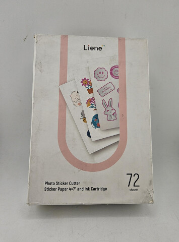 LIENE SD43 PHOTO STICKER CUTTER STICKER PAPER 4X7 & INK CARTRIDGE 72 SHEETS