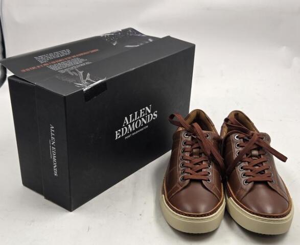 ALLEN EDMONDS PORTER CITY DERBY MENS LACE-UP LEATHER DRESS SNEAKERS SZ 8 D CHILI
