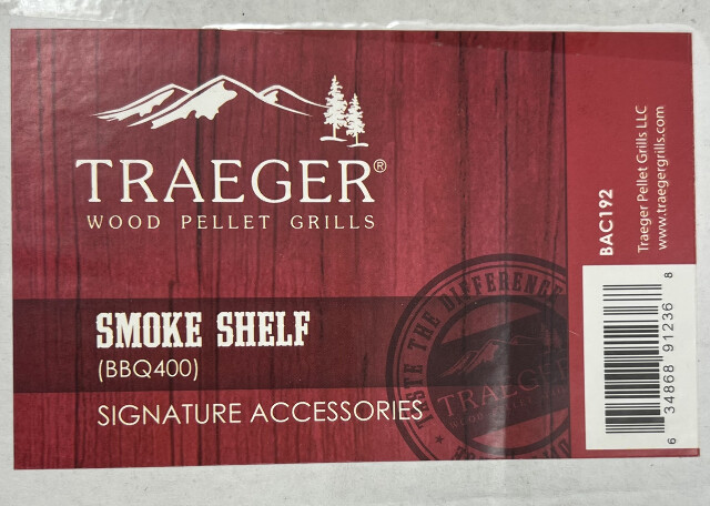 TRAEGER SMOKE SHELF GRILL ACCESSORY BAC192 BBQ400 SELECT PRO ELITE