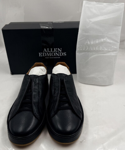 ALLEN EDMONDS BANKS 8977 MENS 8.5D BLACK LEATHER SLIP-ON SHOES