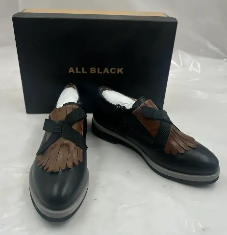ALL BLACK KLITIE BOW OX 222015 BROWN WOMEN'S LOAFER SLIP ON SIZE EU 40.5 US 10