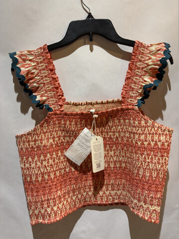 SUNDANCE WOMEN'S RUCHED CROP TOP JOY SUNSET TANK ASH + EDEN SIZE XL EXTRA LARGE