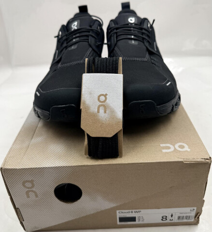 ON CLOUD CLOUD 6 WP 3MF10061043 BLACK/BLACK MENS SIZE 8 EU 41 ATHLETIC SHOES