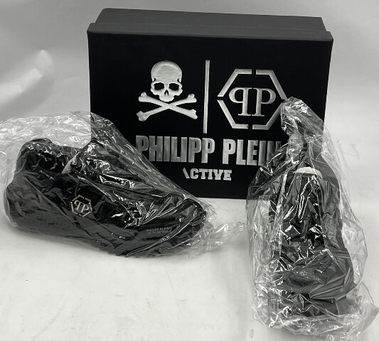 PHILIPP PLEIN RUNNER HEXAGON LABS USC0079 PTE003N LOW-TOP SNEAKERS BLACK SIZE 38