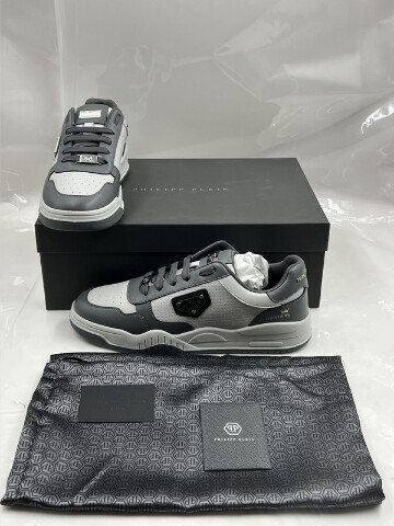 PHILIPP PLEIN USC0977 PLE005N LO-TOP STREET KING SNEAKERS IN GREY/DARK GREY S 44