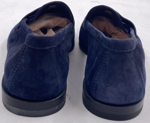 SANTONI CARLOS-P-EAAU60 BLUE MENS US 8 UK 7 SUEDE LOAFERS 