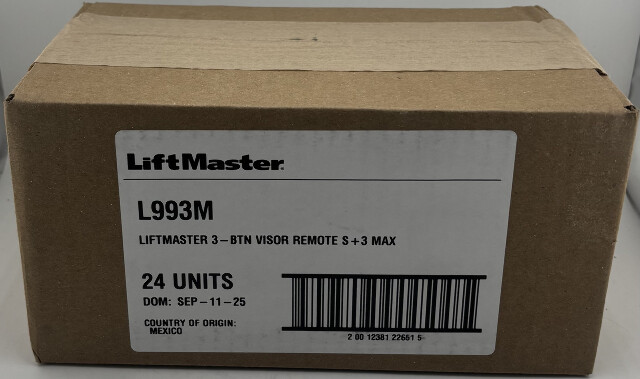 QTY 24 LIFTMASTER L993M 2 00 12381 22651 5 3-BUTTON KEYCHAIN REMOTE S+3 MAX MYQ