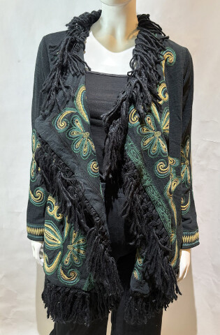 JOHNNY WAS WOMEN'S BIYA DRAPED SWEATER WELDA BLACK C54825 SIZE MEDIUM M