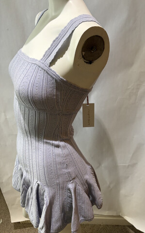 LOVE SHACK FANCY TABATHA POINTELLE MINI DRESS IN MOONWASH K2151-3143 SZ XXS