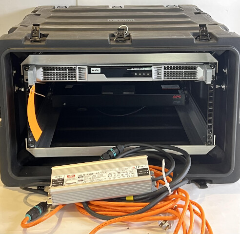 NEWTEC MDM5010 SATELLITE MODEM W/APC SWITCHED RACK PDU/MW HLG-320-48 & SKB CASE