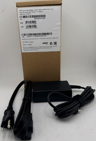 ACER GENUINE APS024 GP.ADT11.04K 65W TYPE C BLACK AC POWER ADAPTER