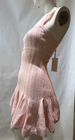 LOVE SHACK FANCY TABATHA POINTELLE MINI DRESS IN PEACH SORBET K2151-3143 SZ S