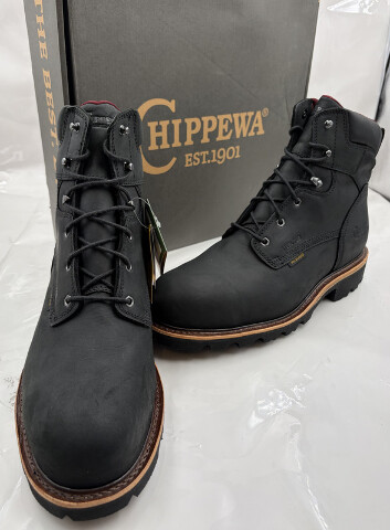 CHIPPEWA MEN'S SUPER DNA CHARCOAL 6" WATERPROOF STEEL LACE UP BOOT 59201 SZ 13E