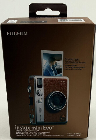 FUJIFILM INSTAX MINI EVO 16812534 BROWN HYBRID INSTANT FILM CAMERA