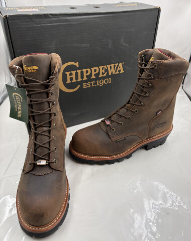 CHIPPEWA MEN'S SUPER LOGGER BROWN 9" WTRPRF INSULATED STEEL LOGGER SL5405 SZ 14E