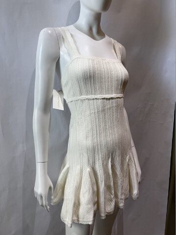 LOVE SHACK FANCY	TABATHA POINTELLE MINI DRESS IN IVORY K2151-3143 SZ XXS