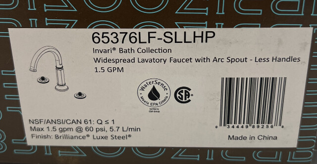 BRIZO INVARI WIDESPREAD BATHROOM FAUCET W ARC SPOUT 65376LF-SLLHP LUXE STEEL