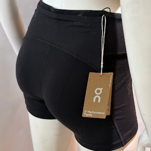 ON WOMEN'S 3" PERFORMANCE TIGHTS BIKER SHORT SIZE S SMALL 1WG10050553 BLACK