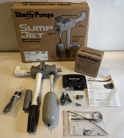 LIBERTY PUMPS SUMP JET WATER POWERED BACK-UP PUMP SJ10A W ALM SERIES PUMP ALARM