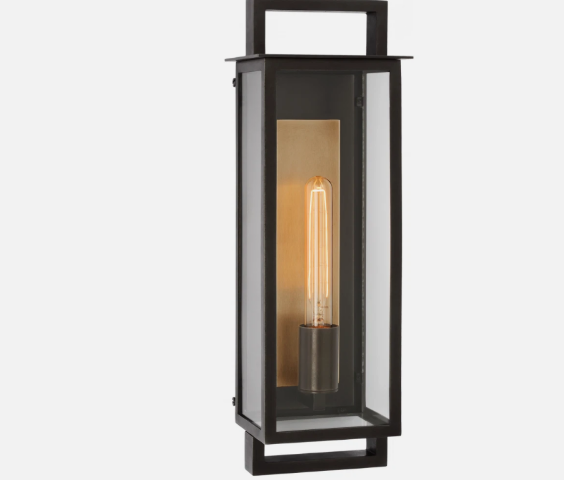 VISUAL COMFORT & CO. S 2192AI-CG HALLE LARGE WALL LANTERN AGED IRON CLEAR GLASS