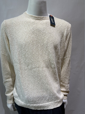 GRAYERS CLOTHIERS S 045226CRM NEWPORT COTTON SLUB CREW SWEATER SIZE LARGE L