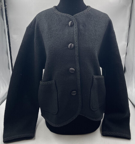 CIAO LUCIA  SIMONA COAT 80016019BLK LONG SLEEVE BUTTON FRONT BLACK COAT SIZE S