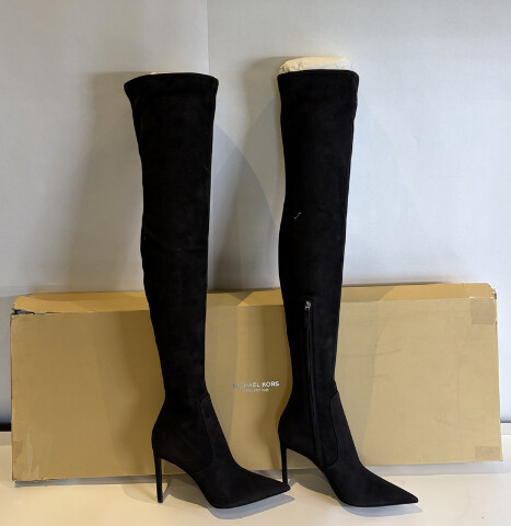 MICHAEL KORS ELLE RUNWAY STRETCH SUEDE OVER-THE-KNEE BOOTS BLACK 46F2ERHB2B IT40
