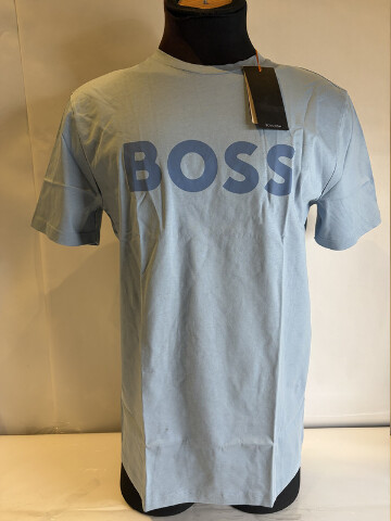HUGO BOSS THINKING 1 COTTON JERSEY T SHIRT W LARGE LOGO PRINT SIZE XXL NTW