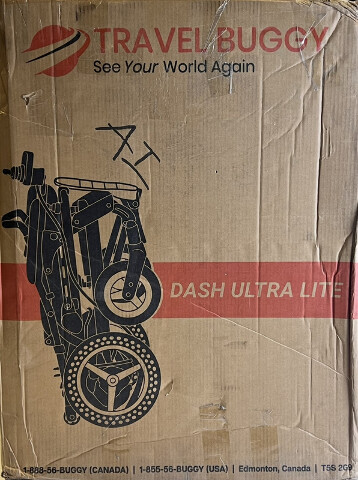 TRAVEL BUGGY DASH ULTRA LITE FOLDING POWER WHEELCHAIR IN BLACK