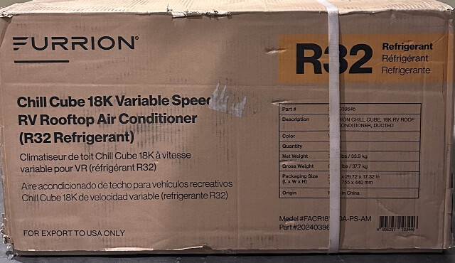 FURRION CHILL CUBE FACR18VSDA-PS-AM 18K RV ROOF AIR CONDITIONER R32 DUCTED WHITE