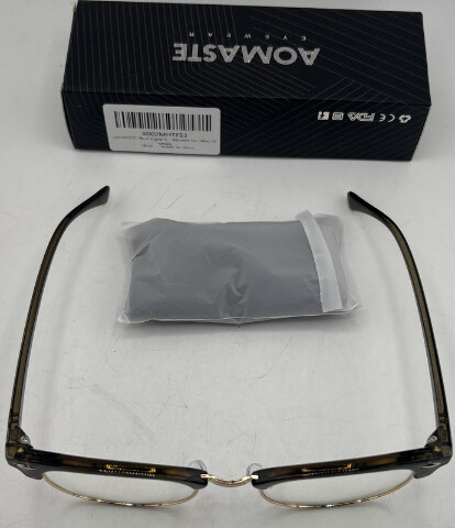 AOMASTE BLUE LIGHT BLOCKING CLEAR LENS COMPUTER GAMING GLASSES UNISEX OLIVE/GOLD