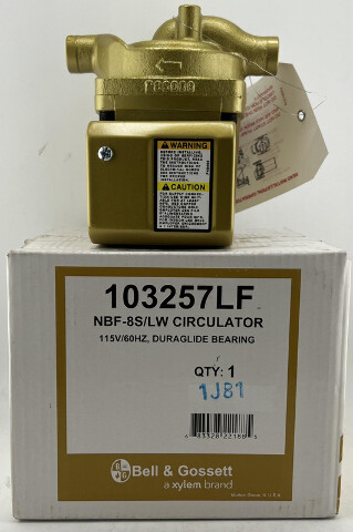 BELL & GOSSETT NBF-8S/LW BRONZE CIRCULATOR CIRC PUMP 115V/60HZ 103257LF 1J81