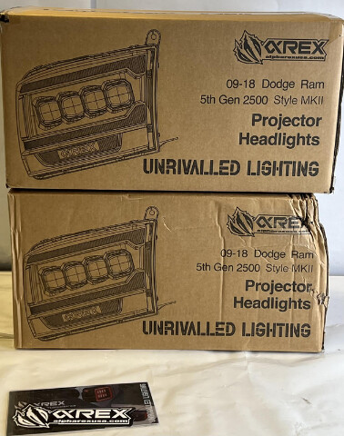ALPHAREX 09-18 RAM TRUCK NOVA SERIES 5G MK II CHROME LED HEADLIGHTS 880556 PAIR