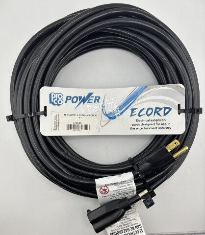 PROCO POWER ECORD LL39965 E67474 WATER RESISTANT EXTENSION CORD 16 GAUGE 50'