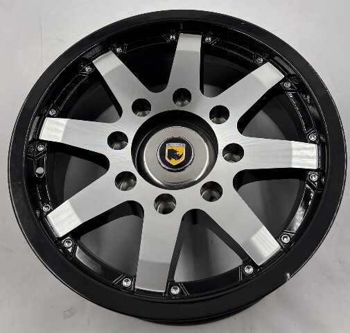 RHINO CLASSIC 801 16X6 8X6.5 BLACK MACHINE FACED FINISH WHEEL